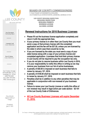 Lee County Business License Application