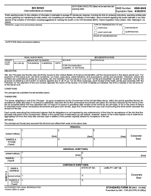 US Federal Bid Bond Form