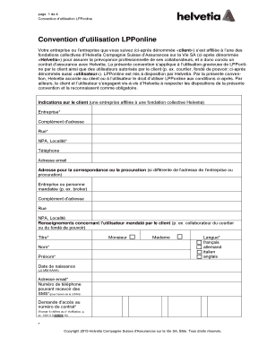 Convention d'utilisation LPPonline