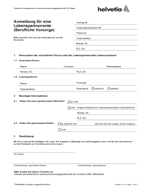 Anmeldung für eine Lebenspartnerrente