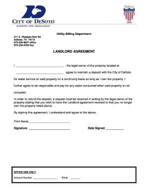 Landlord Water Service Agreement