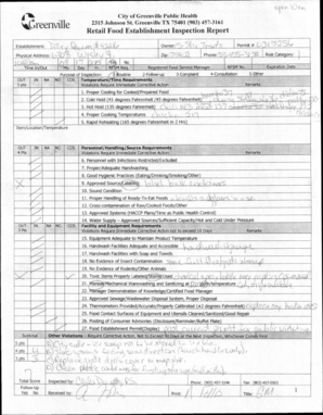 Retail Food Establishment Inspection Report