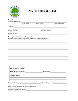 Open Records Request Form