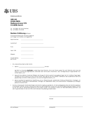 Banken-Erklärung (Affidavit) für die Nichterhebung der Verrechnungssteuer