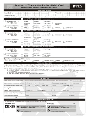 Debit Card Transaction Limit Modification Form
