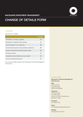 Macquarie Investment Management Change of Details Form
