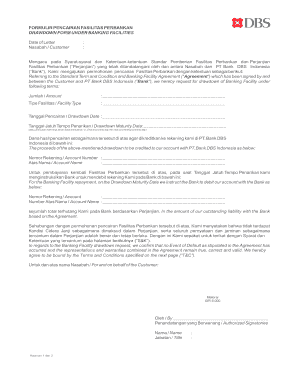 Banking Facility Drawdown Form