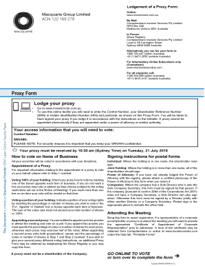 Macquarie Group Proxy Form