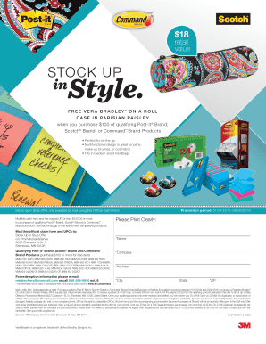 Free Vera Bradley On a Roll Case Mail-In Offer Form