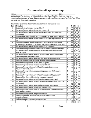 Dizziness Handicap Inventory