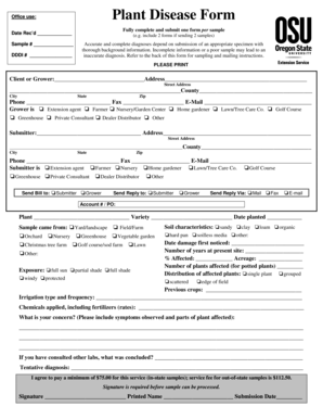 Plant Disease Diagnosis Form