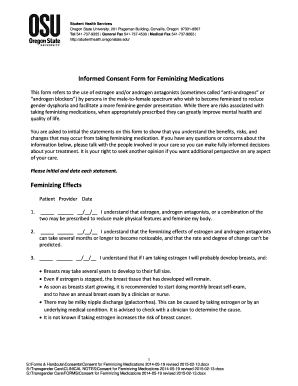 Informed Consent Form for Feminizing Medications