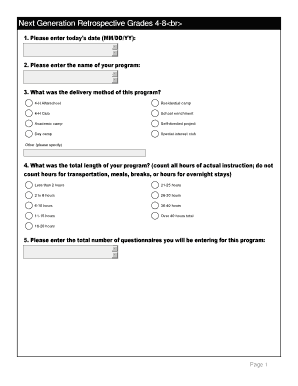 Next Generation Retrospective Grades 4-8