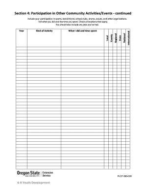 Community Activities Participation Form