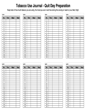 Tobacco Use Journal