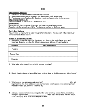 Skin Examination Lab Worksheet