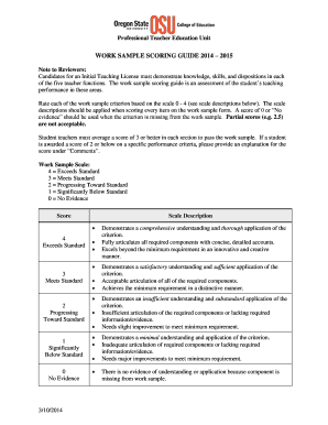 Teacher Work Sample Scoring Guide