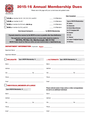 MCVFA Membership Renewal Application