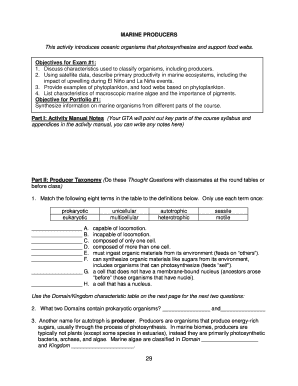 Marine Producers Activity Manual