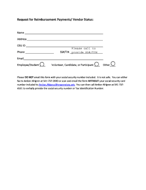Request for Reimbursement Payments