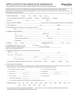 Graduate Admission Application