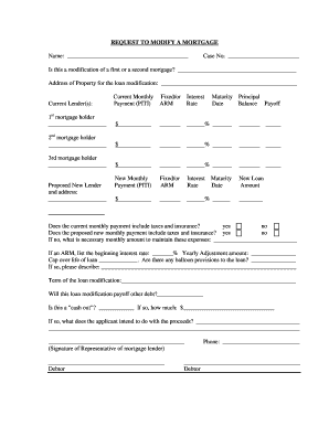Request to Modify a Mortgage