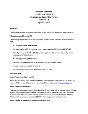 ED-209 and ED-209I Semiannual Reporting Forms