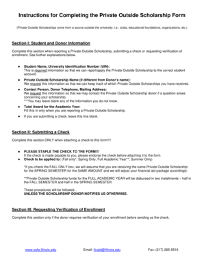 Private Outside Scholarship Form