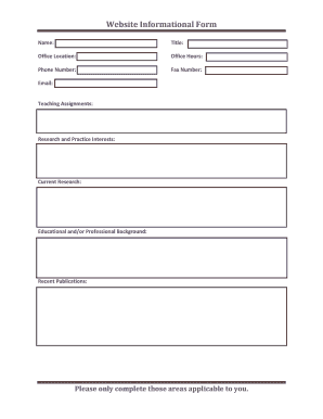 Faculty Information Form