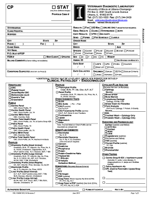 Veterinary Diagnostic Lab Submission Form
