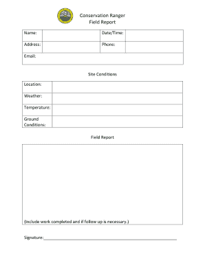 Conservation Ranger Field Report