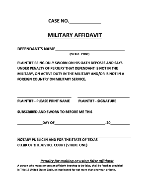 Military Affidavit