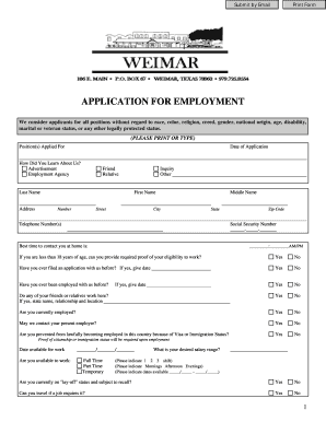 Application for Employment