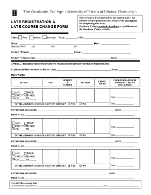 Late Course Change Form
