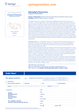 Chlorophyll a Fluorescence Book Order Form