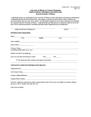 University of Illinois Employment Information Release