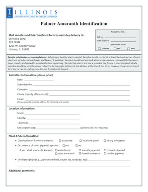Palmer Amaranth Identification Form