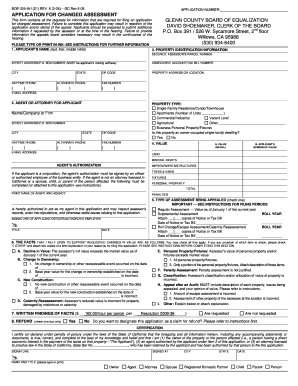 California Application for Changed Assessment