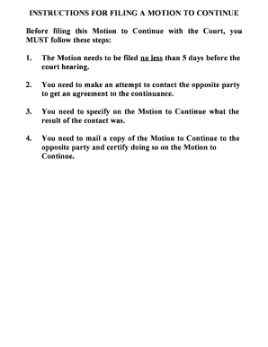 Motion to Continue