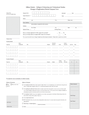 UMass Boston Registration Refund Request Form