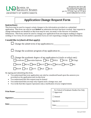 Application Change Request Form