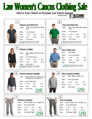 Law School Apparel Order Form