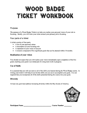 Wood Badge Ticket Workbook