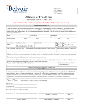 Affidavit of Fraud Form