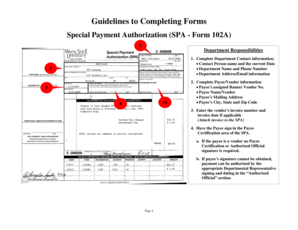 Special Payment Authorization Form 102A