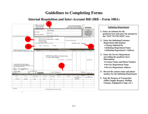 Internal Requisition and Inter-Account Bill Form 108A