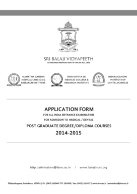 Sri Balaji Vidyapeeth University Hall Ticket