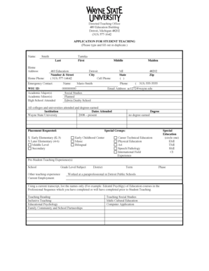Student Teaching Application