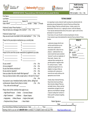 Health Screening Consent Form