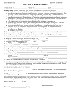 New York Construction Specifications Application